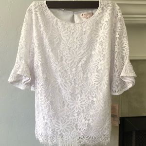 Nanette Lepore White Lace Top
